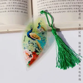 Закладка в виде вен с рисунком павлина в китайском стиле, отправляющая иностранных гостей для отправки подарков одноклассникам, занятия по чтению в кампусе