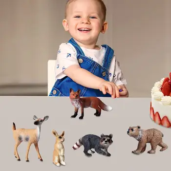 Модель бурого медведя, реалистичные фигурки лесных животных, Лось, Лиса, Олень, Белка, Статичные модели бурого медведя для детей