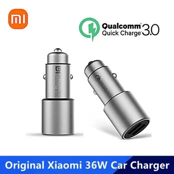 Оригинальное автомобильное зарядное устройство Xiaomi Mi 36W Fast charge QC3.0 с двухпортовым выходом X2 Dual USB Quick charge Max 5V/3A 9V/2A 15V/1.5A