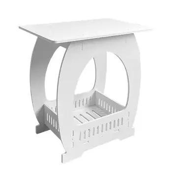 Приставной столик Белая тумбочка Журнальный столик с открытым местом для хранения Элегантная прикроватная тумбочка для гостиной спальни Украшения офиса