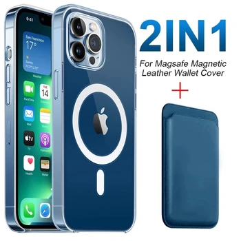 Чехол и бумажник для карт Magsafe Magnetic для iPhone 14 Plus 13 12 Pro Max, держатель для магнитных карт и аксессуары для чехлов для телефонов